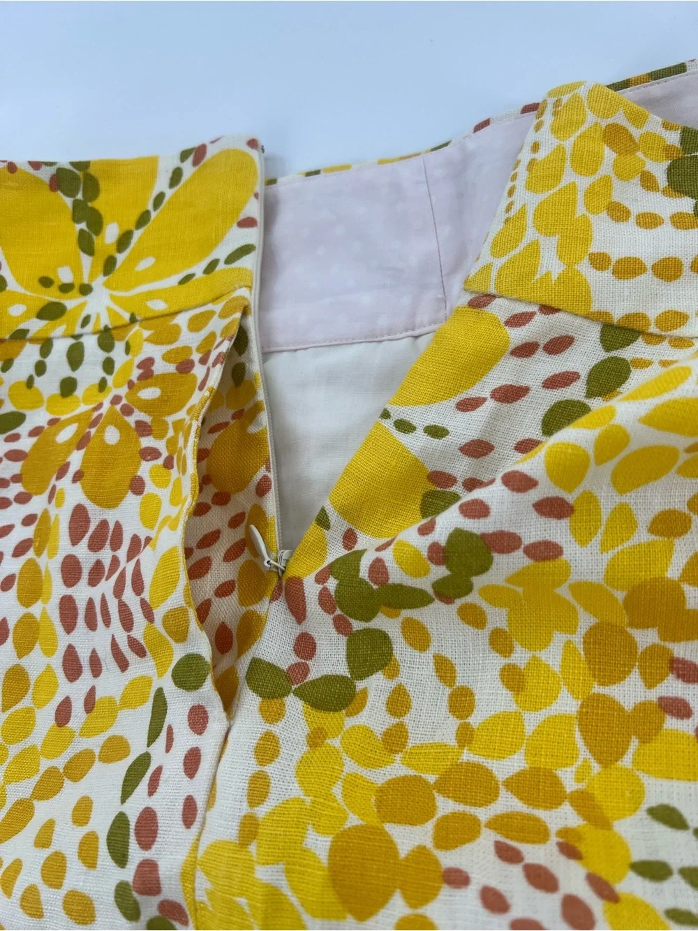 J. Crew Yellow Floral Mini Skirt with Green and Cream Accents